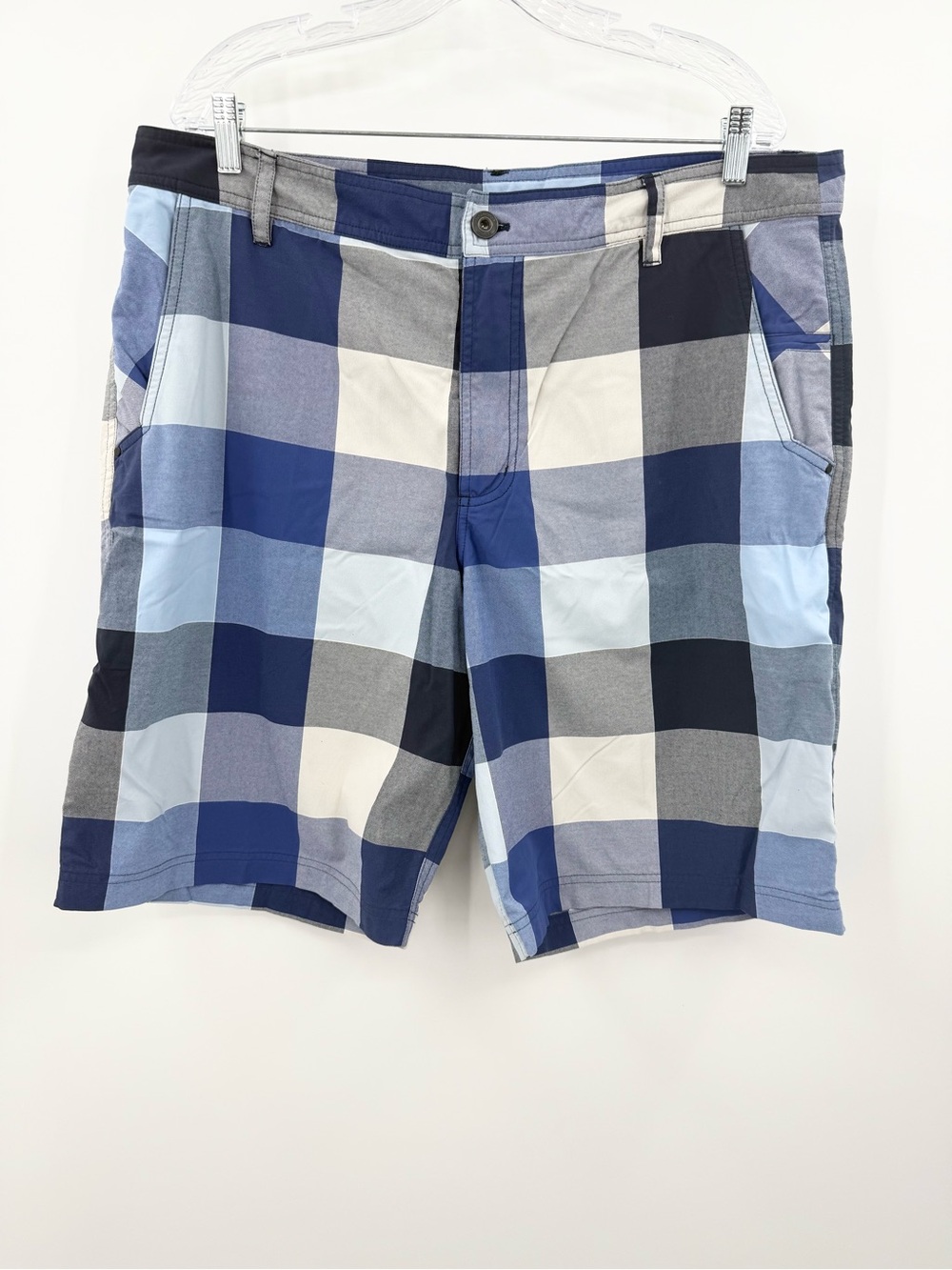Lululemon Men's Kahuna Plaid Golf Performance Shorts Blue/Gray Size 40